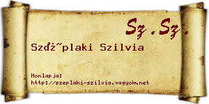 Széplaki Szilvia névjegykártya