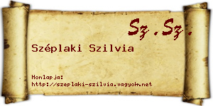 Széplaki Szilvia névjegykártya