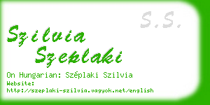 szilvia szeplaki business card